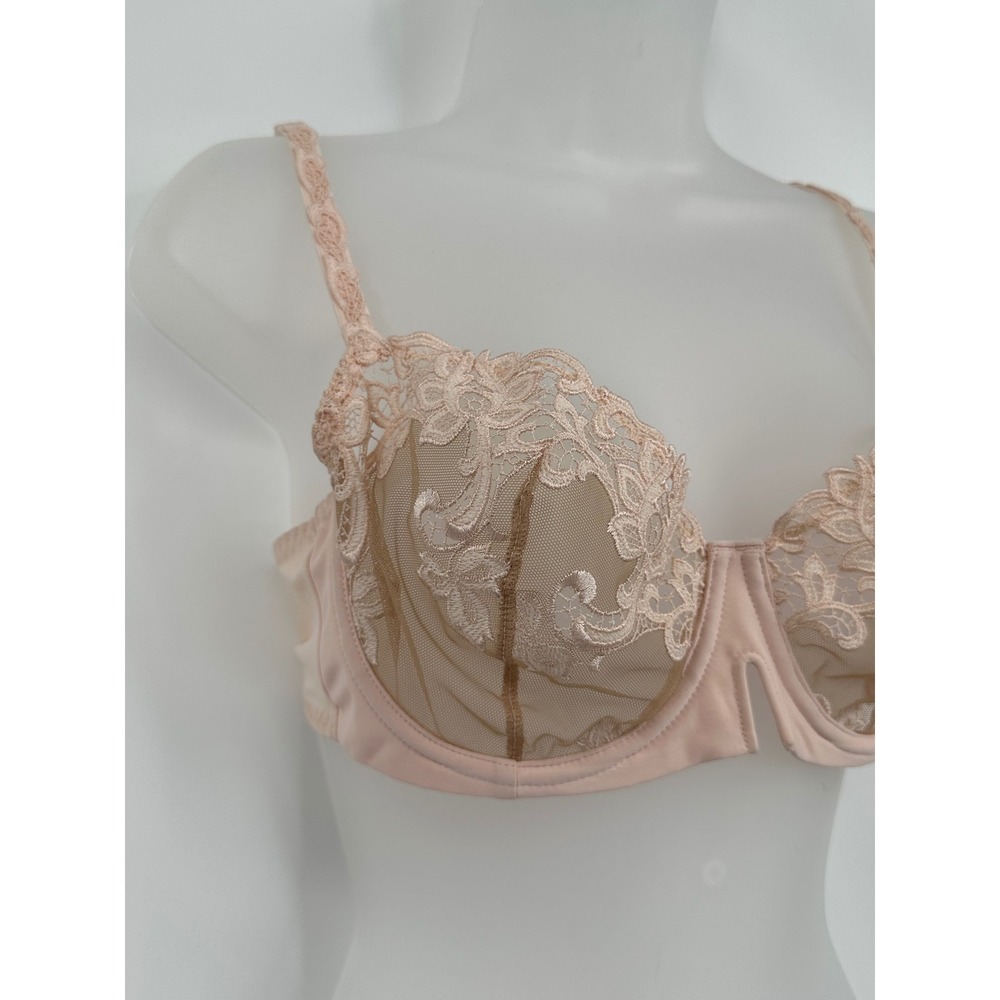 Simone Perele Stockholm Demi Cup Bra 15C330 Pink Lace Sheer Underwire 36D - Picture 4 of 7